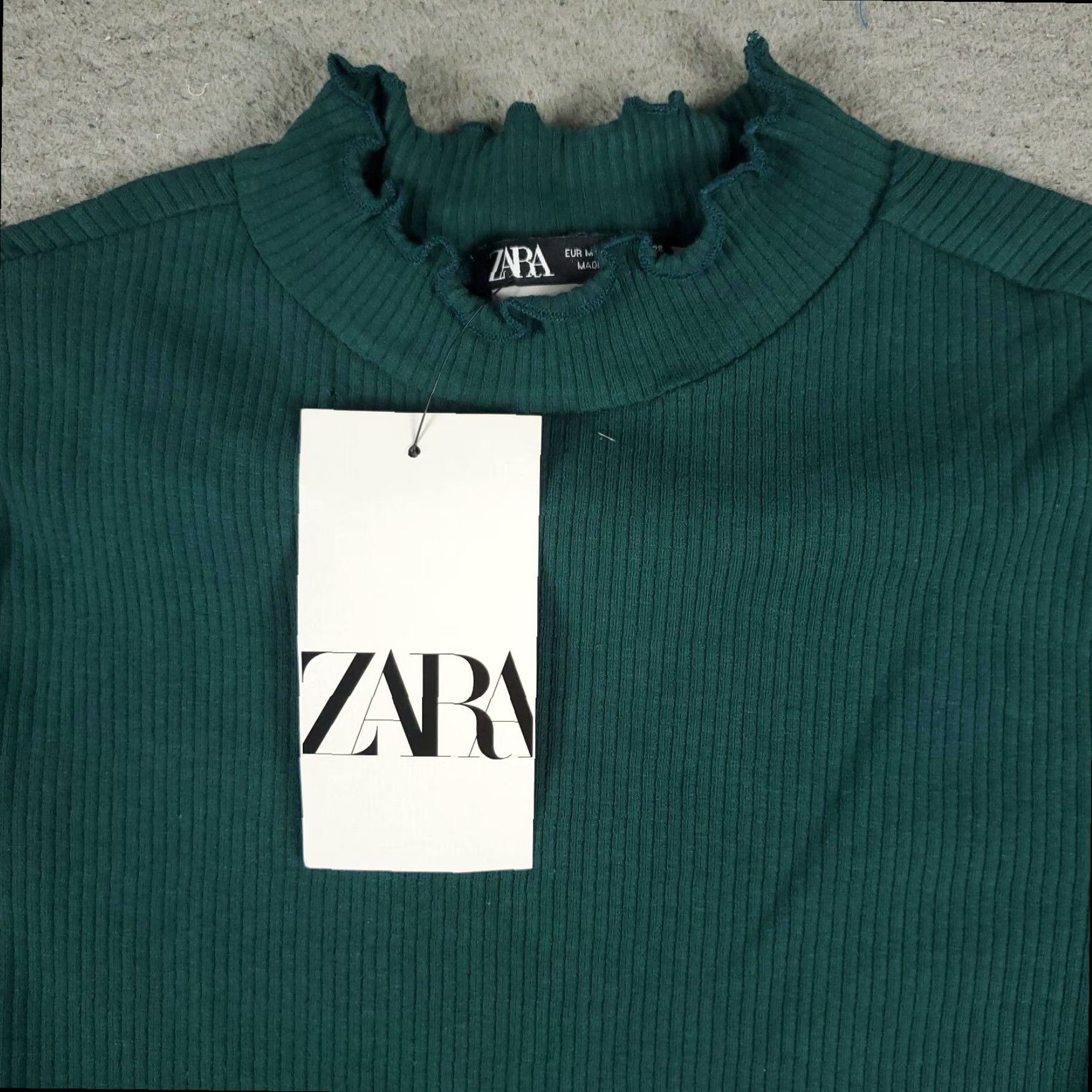 Zara Zara Long Sleeve Cropped T Shirt Womens Medium Blue Size M / US 6-8 / IT 42-44 - 2 Thumbnail
