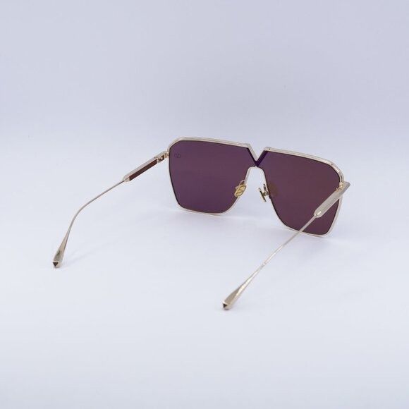 Valentino Valentino V-GOLDSHIELD VLS-137B Sunglasses Light Gold Shield Size ONE SIZE - 9 Thumbnail