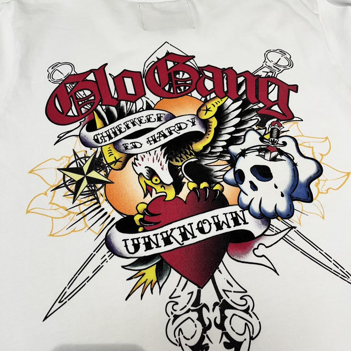 Ed Hardy × Glo Gang × Unknown London Chief Keef x Ed Hardy Tee White Size US L / EU 52-54 / 3 - 4 Thumbnail