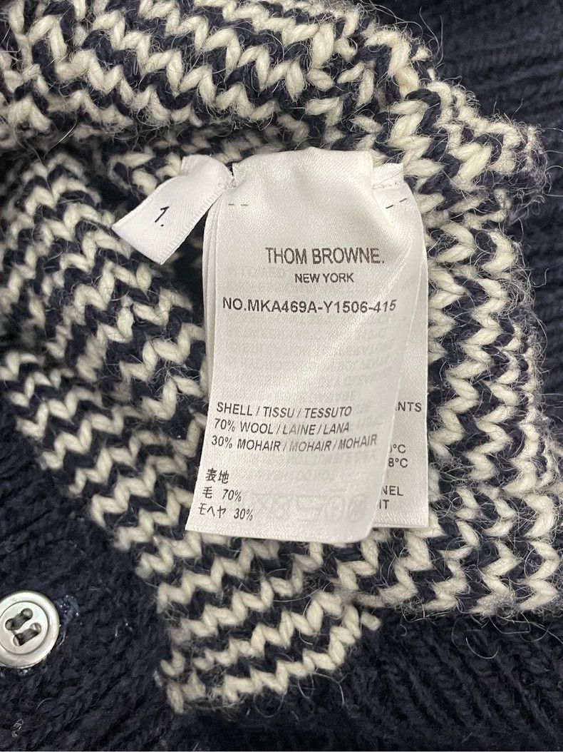 Thom Browne Thom Browne Four-striped dark blue striped wool sweater 250 Size US S / EU 44-46 / 1 - 6 Thumbnail