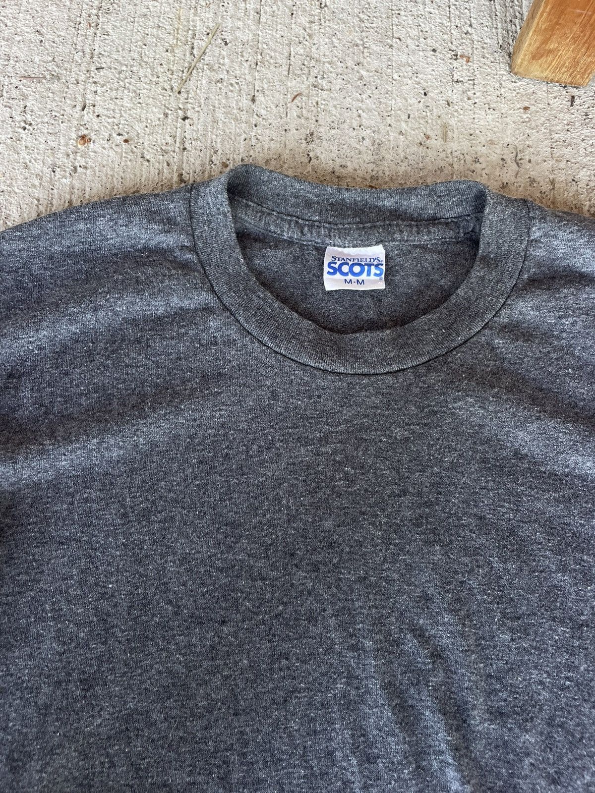 Vintage VINTAGE 80s Stanfield's Scots Blank Grey T-Shirt. Size US M / EU 48-50 / 2 - 2 Thumbnail