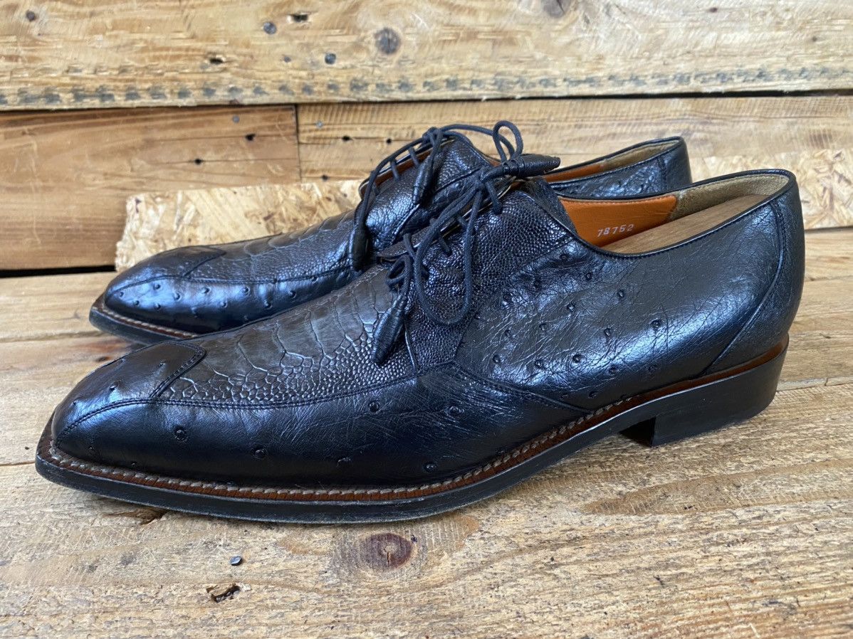 Designer × Mauri × Mezlan Mezlan lace up leather exotic ostrich skin Oxford shoeuk10.5 Size US 11 / EU 44 - 6 Thumbnail