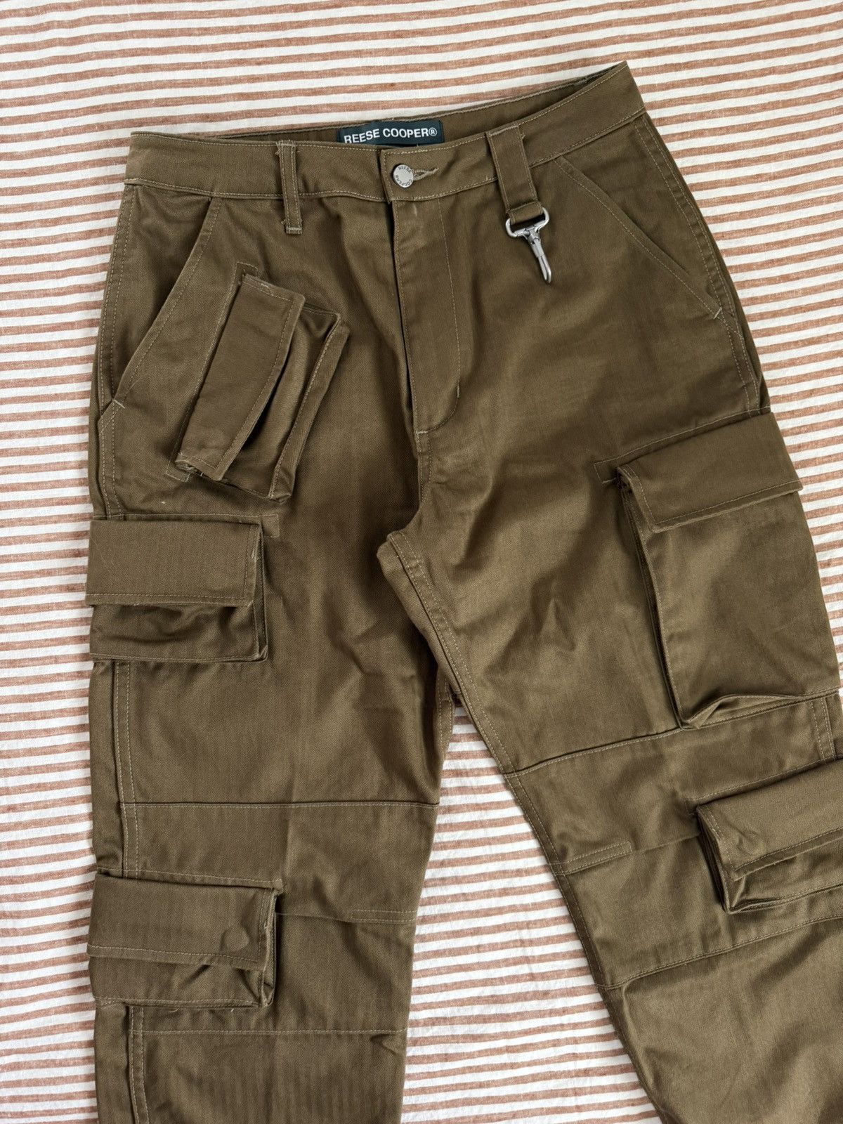 Reese Cooper Cotton Herringbone Cargo Pants Coyote Brown Size US 28 / EU 44 - 2 Thumbnail