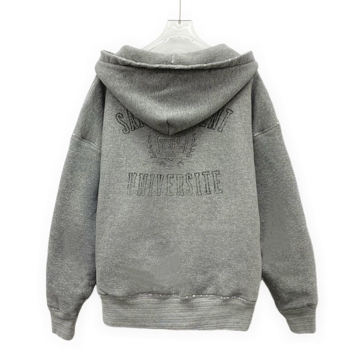 Yves Saint Laurent Yves Saint Laurent Grey Vintage Logo Hooded Sweatshirt K26WX Size L / US 10 / IT 46 - 2 Thumbnail