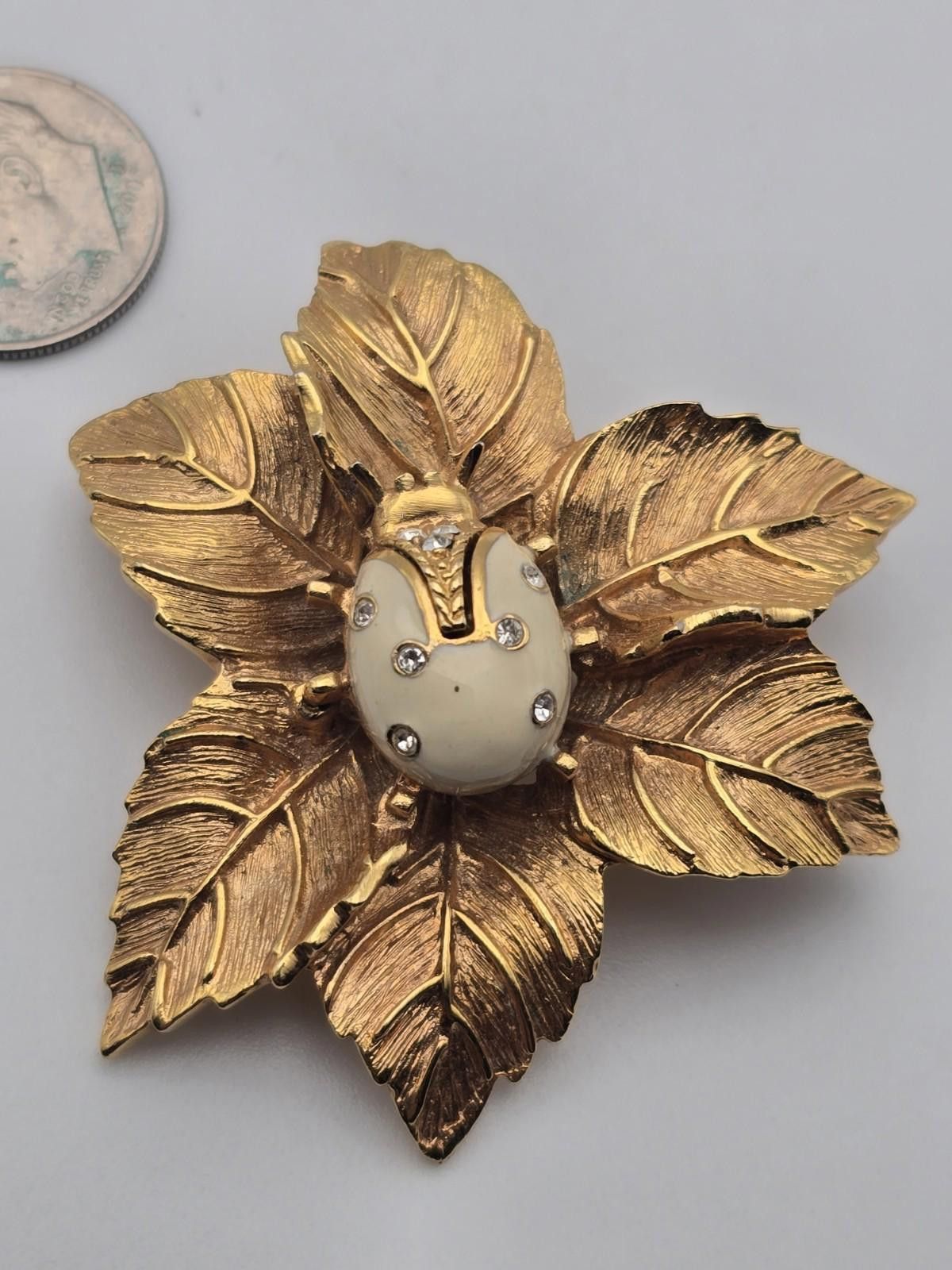 Other Vintage St. John Enamel Ladybug Brooch Gold Tone Signed Size ONE SIZE - 1 Thumbnail