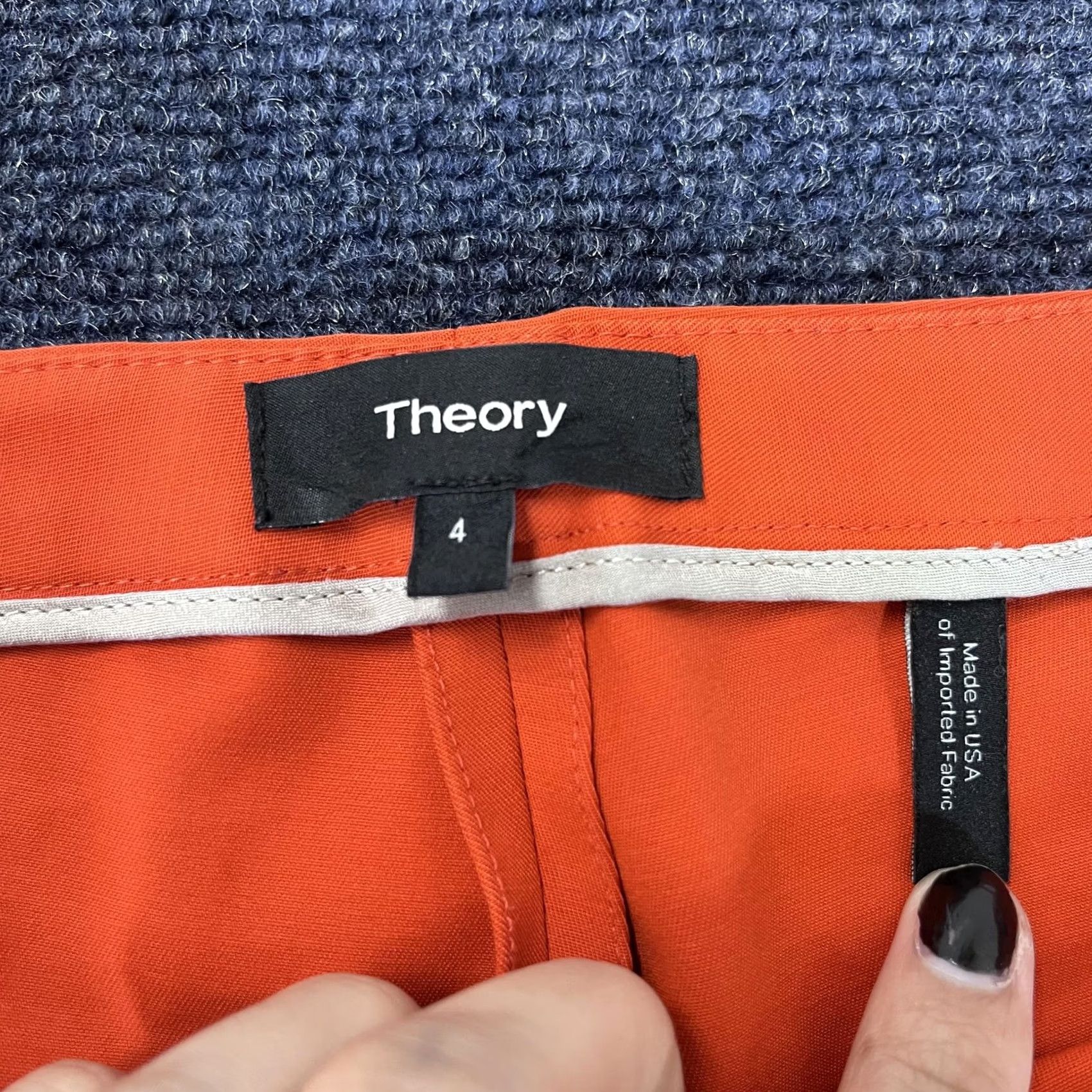 Theory Theory Womens Pants Orange 4 Slim Ankle Career Office Stretch Made in USA Size 27" / US 4 / IT 40 - 2 Thumbnail