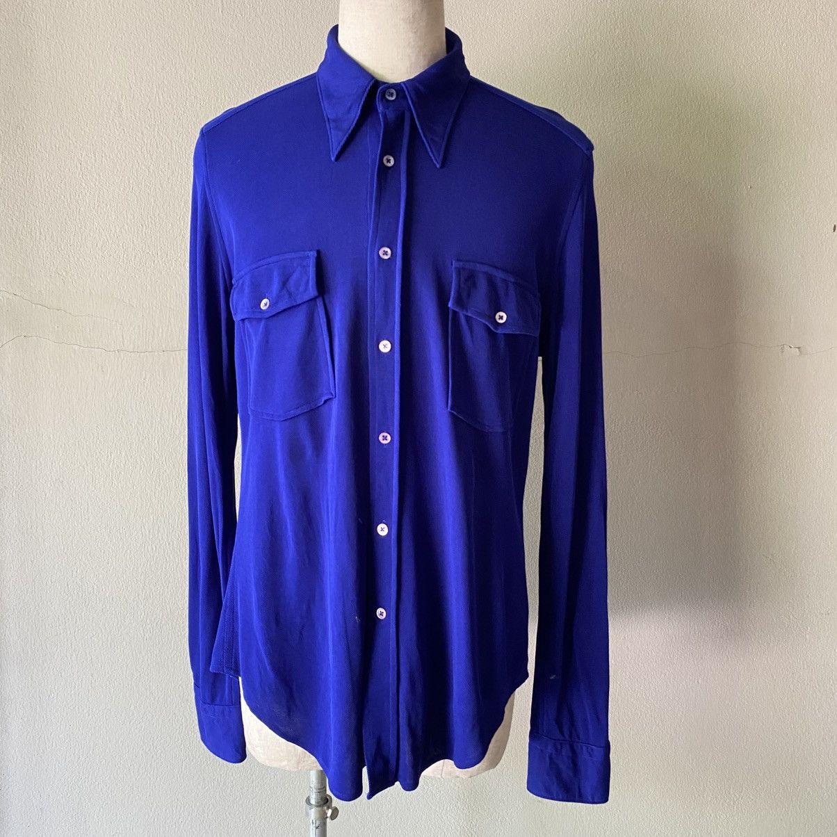 Kenzo Kenzo Blue Stretchy Soft Long Sleeve Shirt Size US XXS / EU 40 - 12 Thumbnail