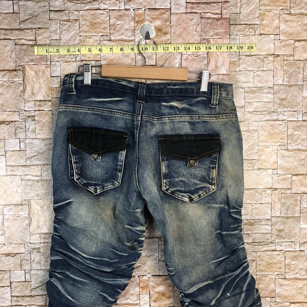 Japanese Brand Elme Design faded Blue Cropped spring Denim Pants #A347 Size US 31 - 17 Thumbnail
