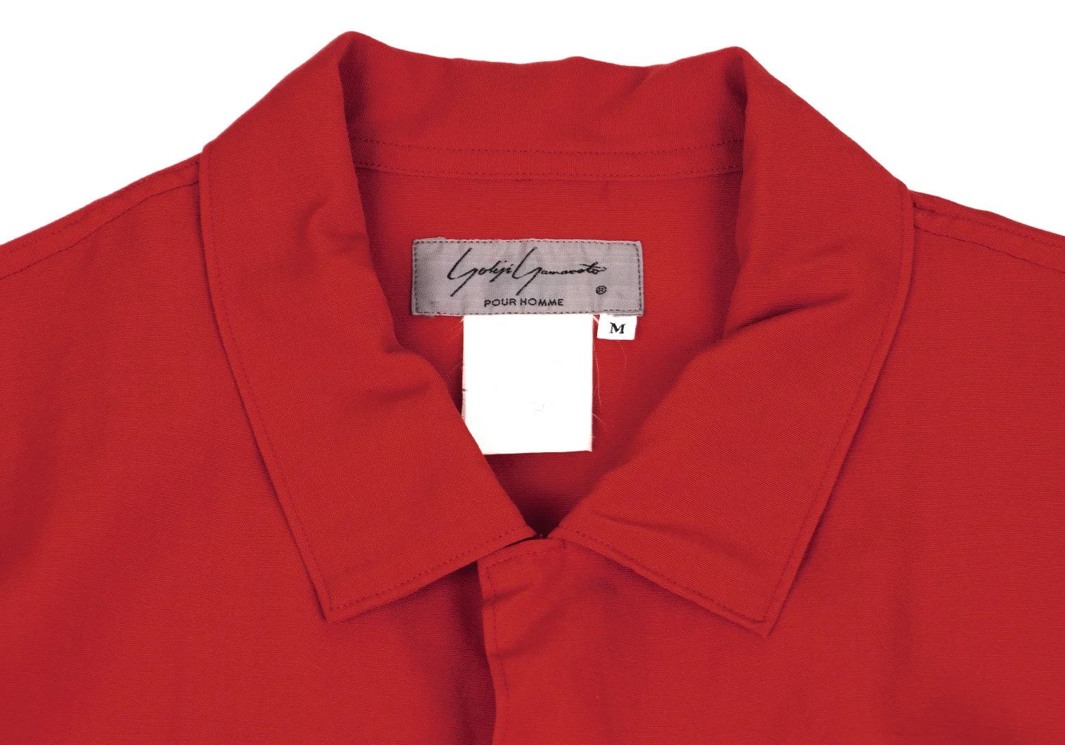 Yohji Yamamoto Yohji Yamamoto Wool Open Collar Shirt Red M Size US M / EU 48-50 / 2 - 3 Thumbnail