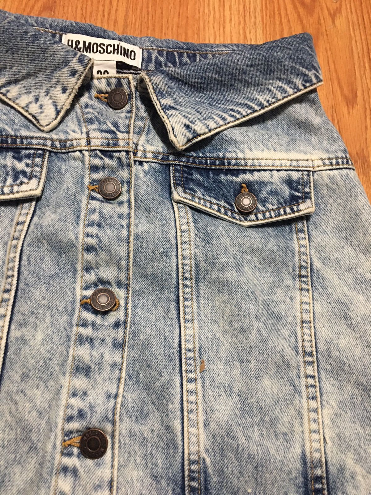 H&M × Moschino H&MOSCHINO Cotton Denim Blue Jeans Skirt Size EU36 US4 Size 27" / US 4 / IT 40 - 3 Thumbnail