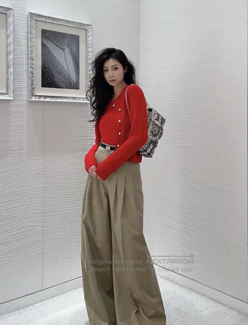 Dior Dior Khaki wide-leg trousers Size 42" / US 20 - 8 Thumbnail