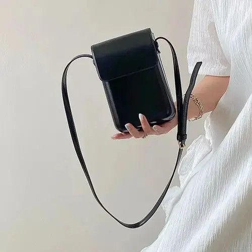 VIBE Korean fashion black square mini flap bag crossbody bag Size ONE SIZE - 4 Thumbnail