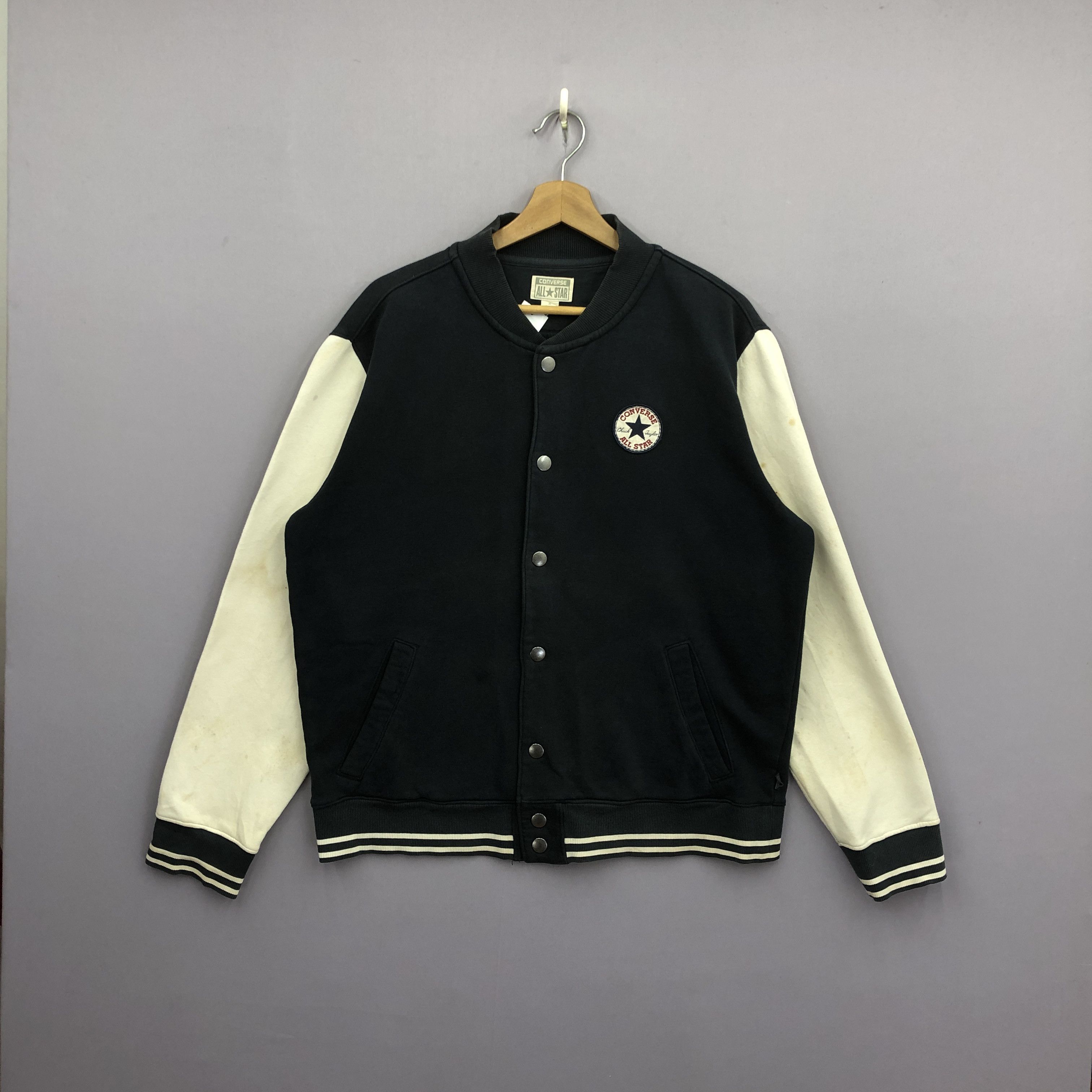 Converse × Vintage Vintage Converse Varsity Sweater All Star Button Sweatshirt Size US L / EU 52-54 / 3 - 1 Thumbnail