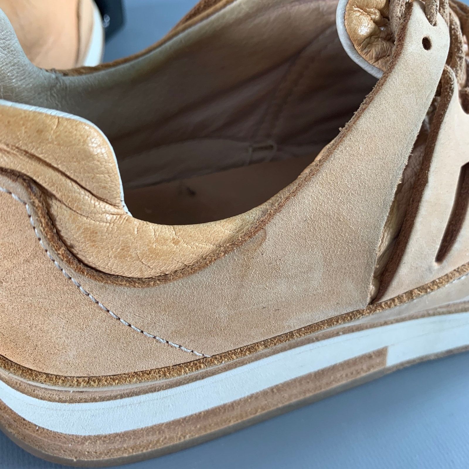 Hender Scheme Size 12 MIP-12 Beige Natural Leather Lace-Up Sneakers Size US 12 / EU 45 - 8 Thumbnail