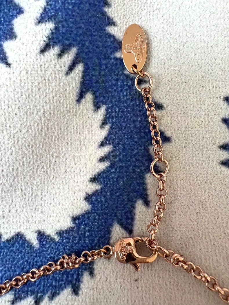 Vivienne Westwood Vivienne Westwood Rose Gold Flat Saturn Necklace Size ONE SIZE - 2 Thumbnail