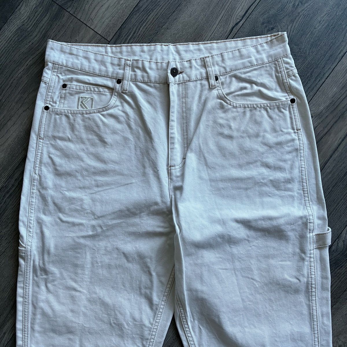 Karl Kani Y2K KARL KANI White Canvas Carpenter Pants Size US 36 / EU 52 - 2 Thumbnail