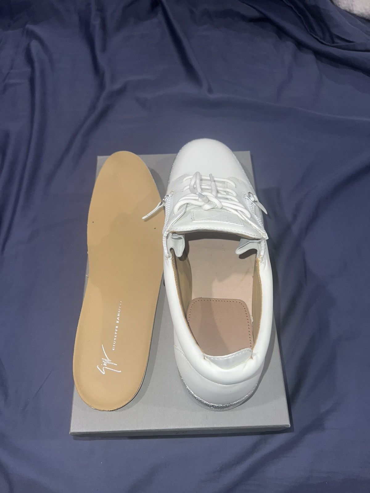 Giuseppe Zanotti Giuseppe Zanotti Mens Sneakers - White Leather/Silver Size US 15 / EU 48 - 14 Thumbnail