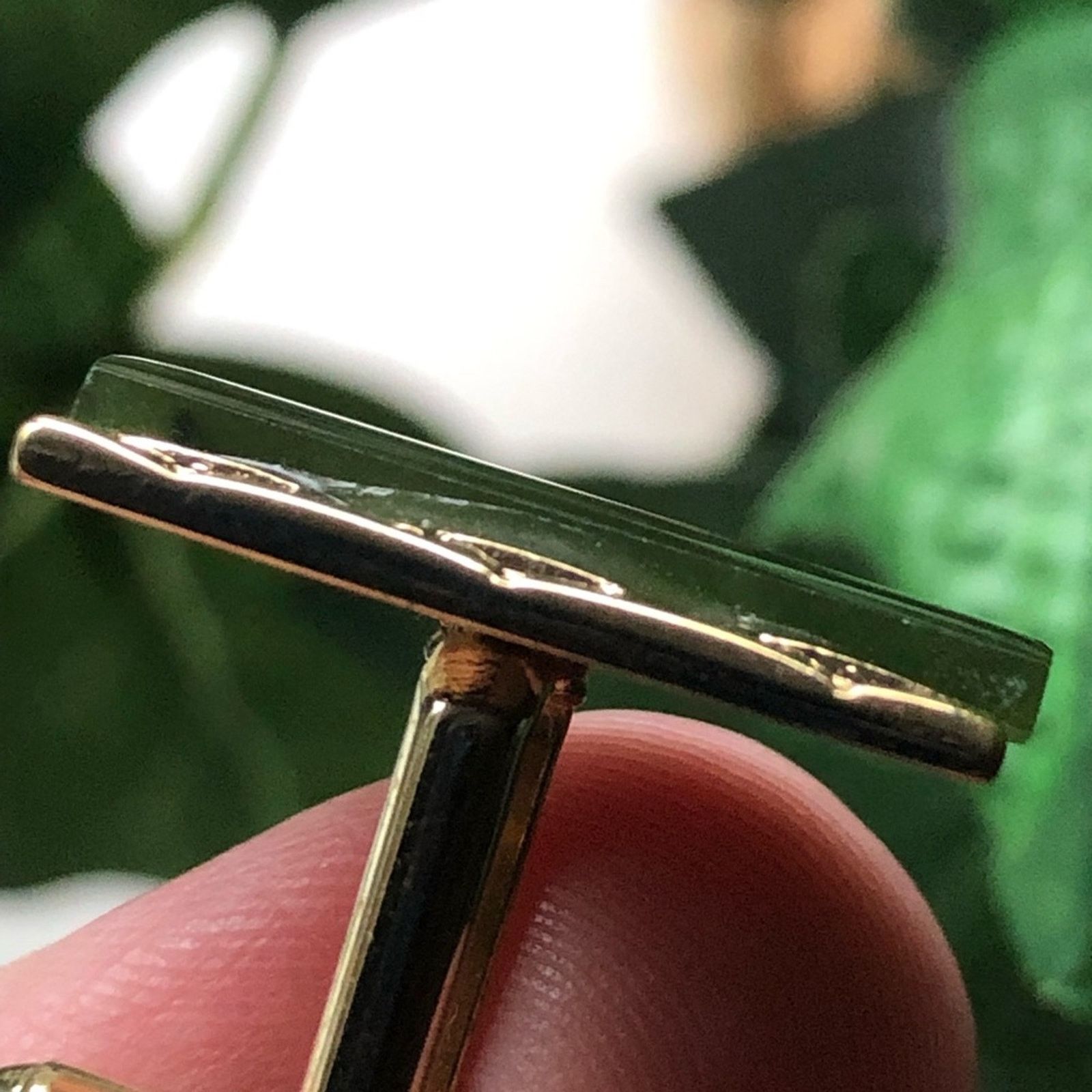 Jewelry Vintage men’s Ariki Nephrite jade 22kt gold cuff links NIB Size ONE SIZE - 9 Thumbnail
