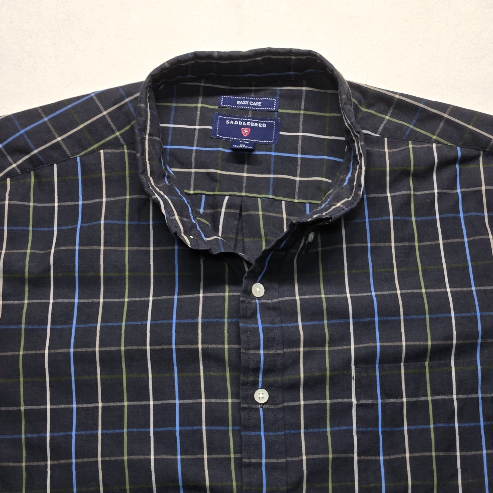 Vintage Saddlebred Shirt Black Checkered Button-Up Long Sleeve Easy Care 2XL Men’s Shirt Black 2XL Mens Size US XXL / EU 58 / 5 - 2 Thumbnail