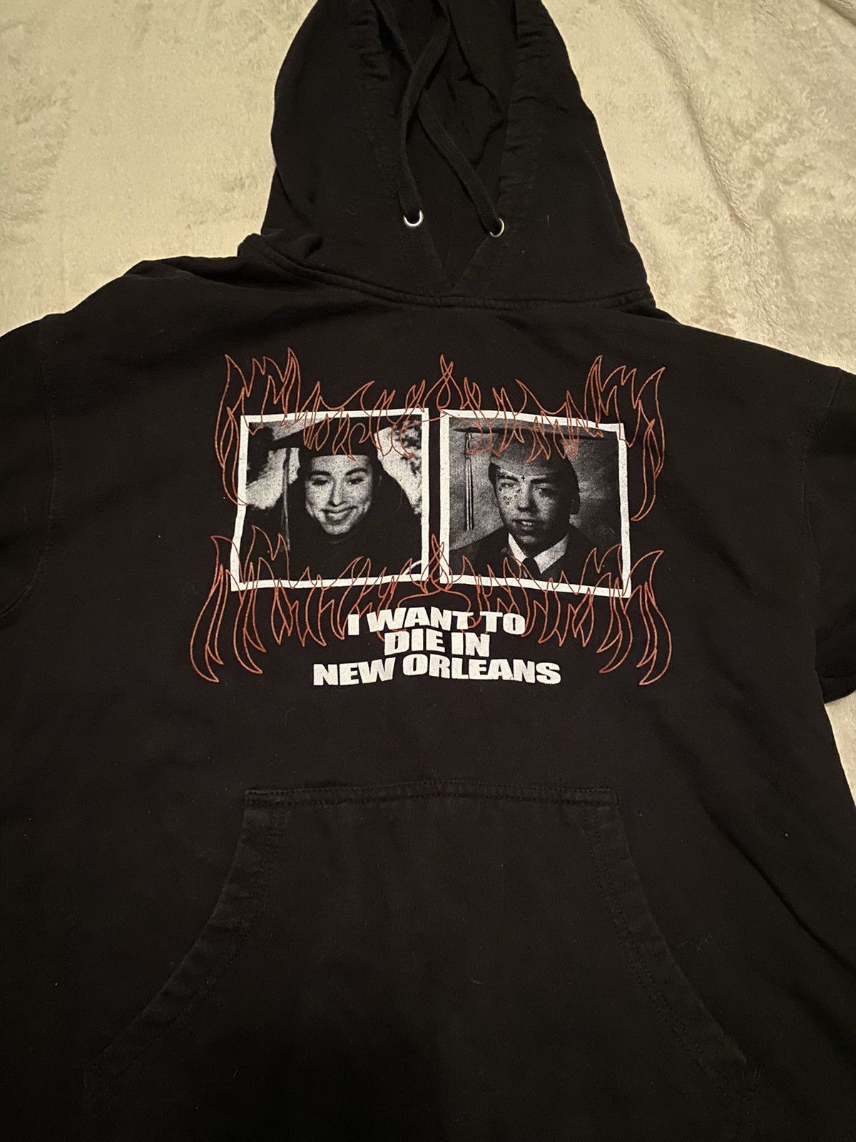 image of G59 Records I Want To Die In New Orleans Black Hoodie (2018), Men's (Size Large)