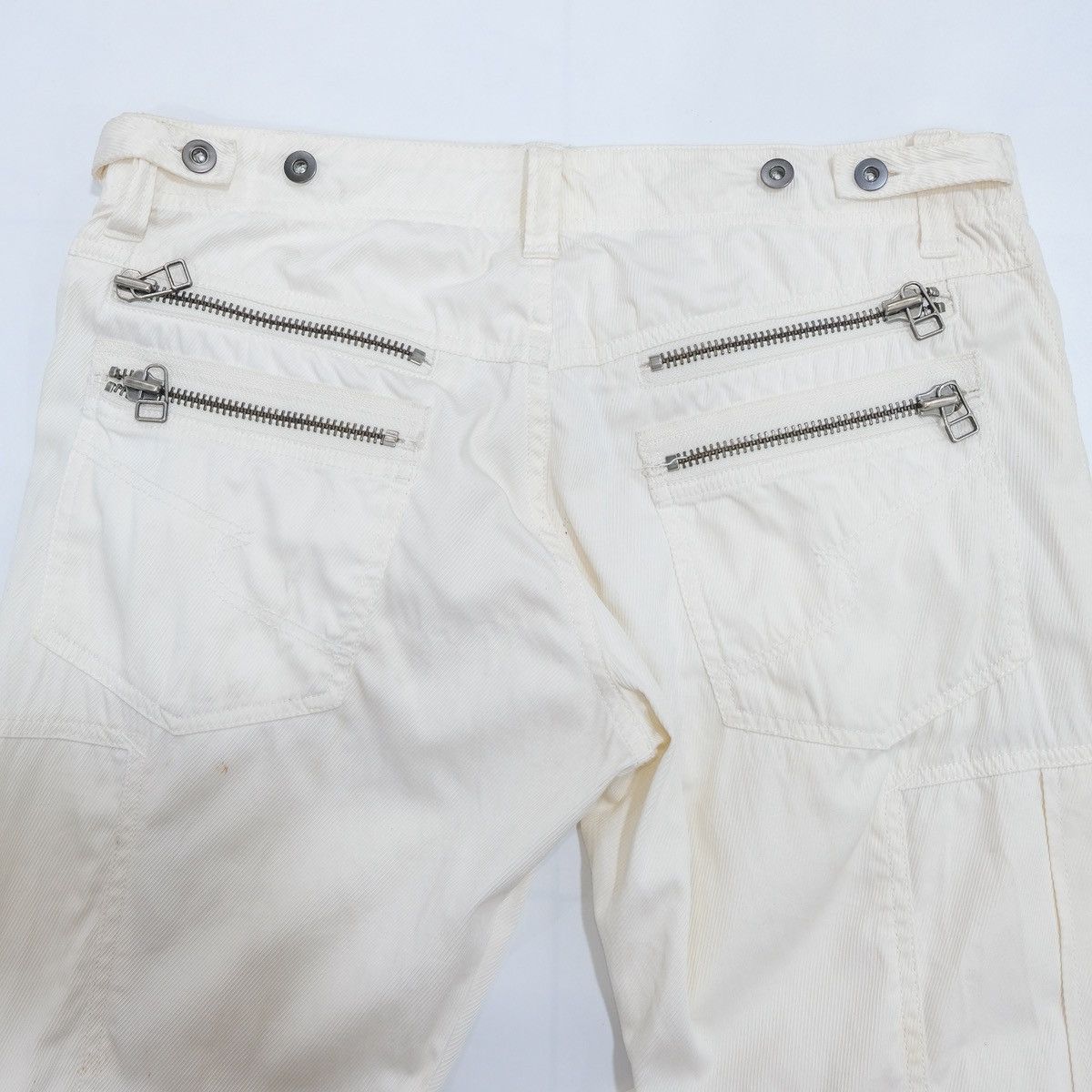 semanticdesign Semantic design straight leg multi zip cream white jeans Size US 32 / EU 48 - 4 Thumbnail