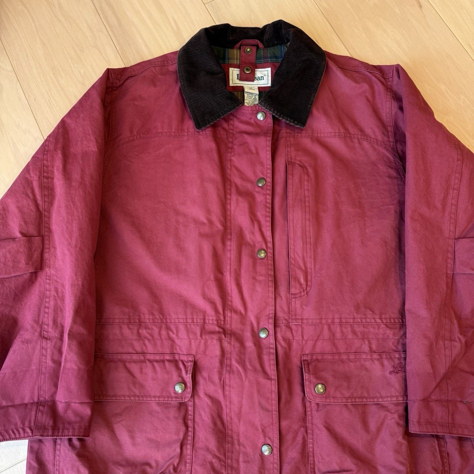 L.L. Bean LL Bean Chore Coat Women's Large Red Long Full Zip Heavy Size L / US 10 / IT 46 - 4 Thumbnail