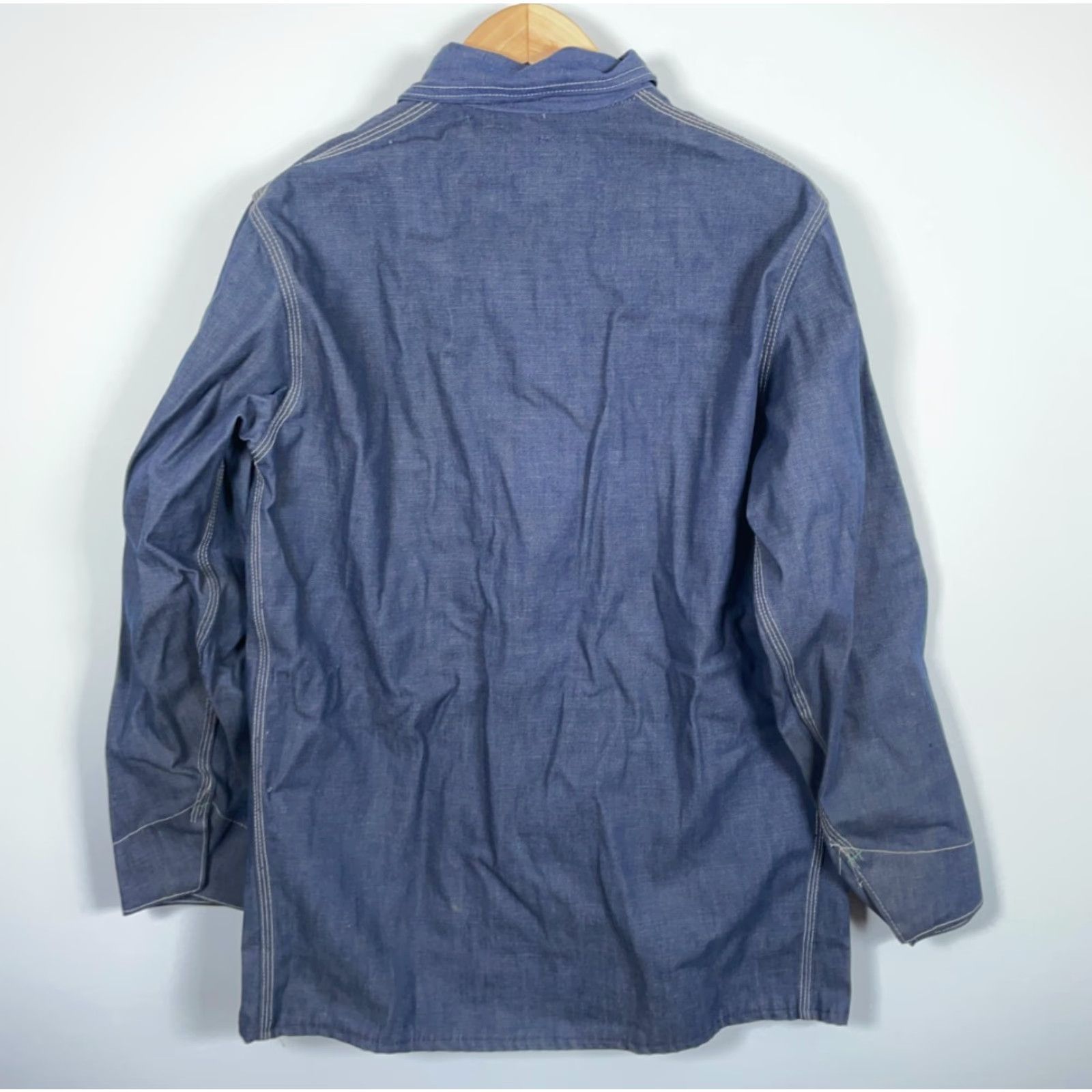 Vintage VINTAGE OshKosh B'gosh Denim Chore Jacket Men 42 Long Blue Union Made Unlined Jeans Jacket Hipster Retro Size US XS / EU 42 / 0 - 2 Thumbnail