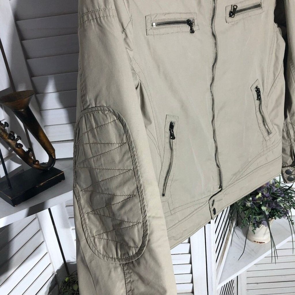 Kenneth Cole Keneth Cole Bomber Jacket Zip Pockets Collar Beige sz M Size US M / EU 48-50 / 2 - 6 Thumbnail