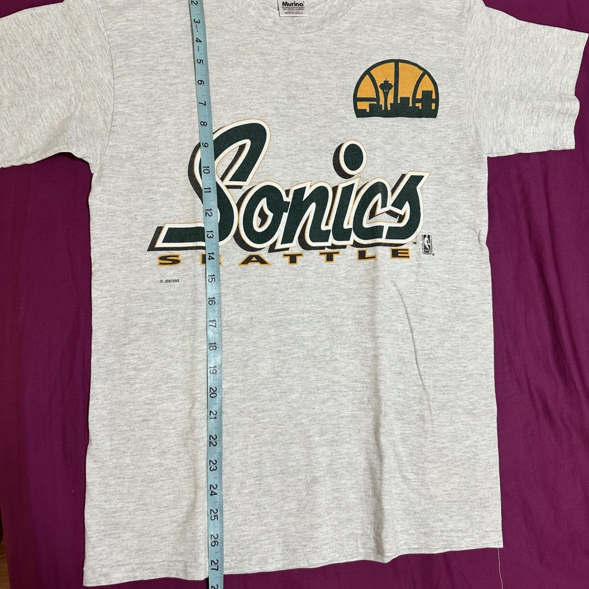 NBA Vintage Seattle Sonics T Shirt 1990s Supersonics NBA Murina Size US M / EU 48-50 / 2 - 4 Thumbnail