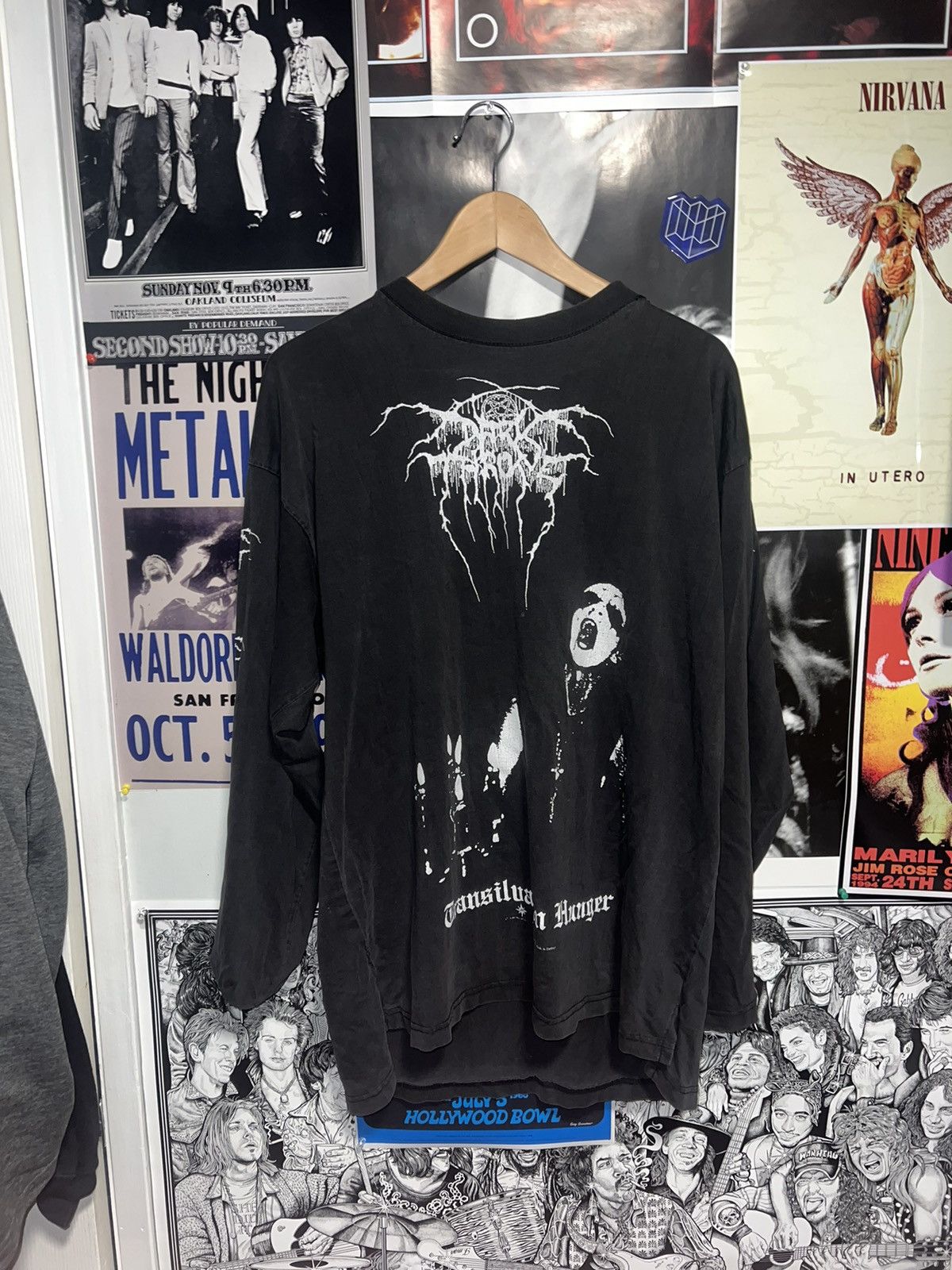 image of Band Tees x Vintage Darkthrone Longsleeve 1999 in Black, Men's (Size XL)