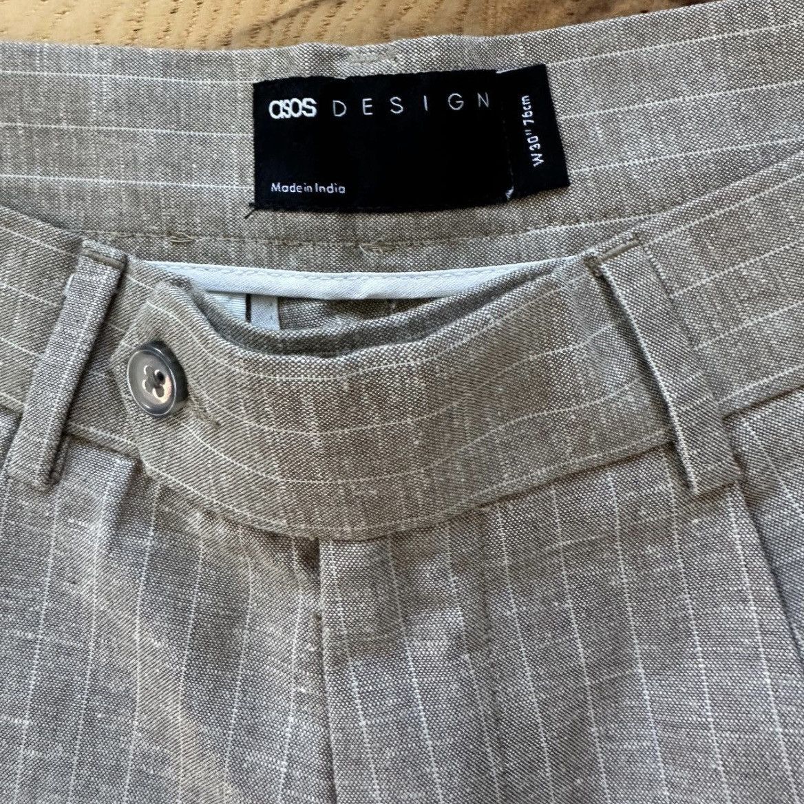 Asos Grey Pinstripe ASOS Shorts Size US 30 / EU 46 - 2 Thumbnail