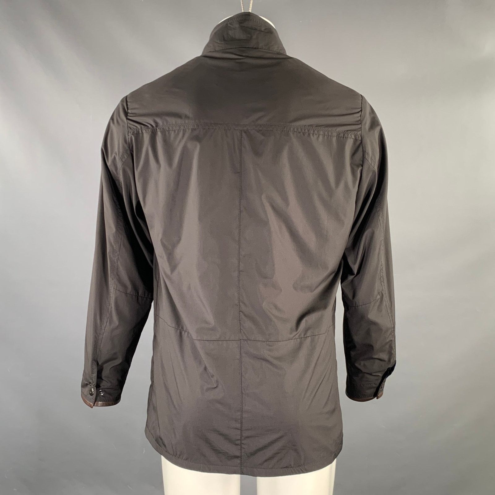 Johnston & Murphy Size S Black Brown Cotton Polyurethane Zip Snaps Jacket Size US S / EU 44-46 / 1 - 4 Thumbnail