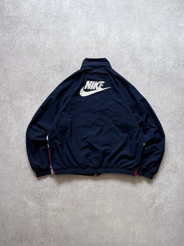 Nike Vintage Nike Swoosh Blue Nylon Zip Jacket Y2K L Size US L / EU 52-54 / 3 - 2 Thumbnail