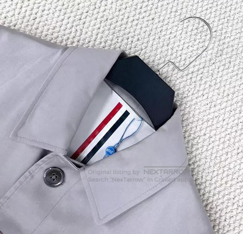 Thom Browne Thom Browne Grey Twill Long Trench Coat Jacket Size US M / EU 48-50 / 2 - 3 Thumbnail