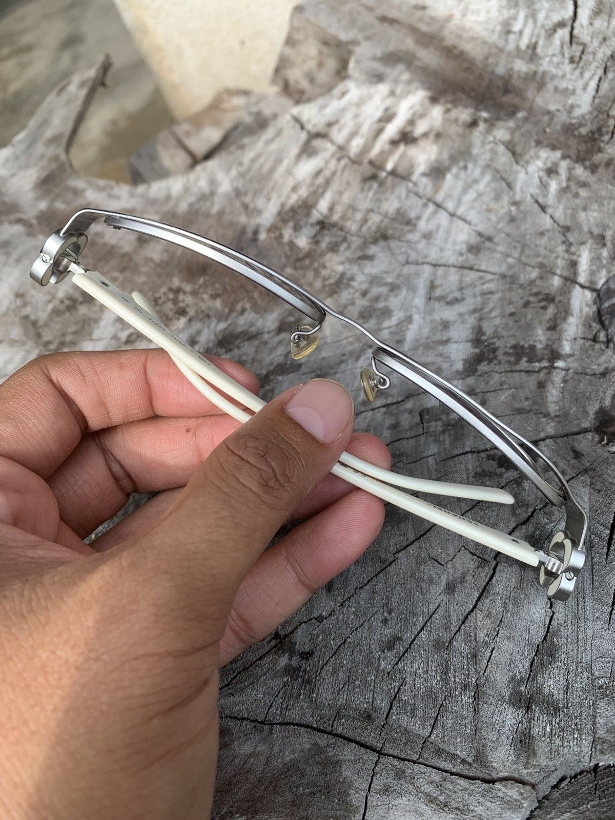 Chanel Chanel Silver/Gray Camellia Rectangle Sunglasses Size ONE SIZE - 9 Thumbnail