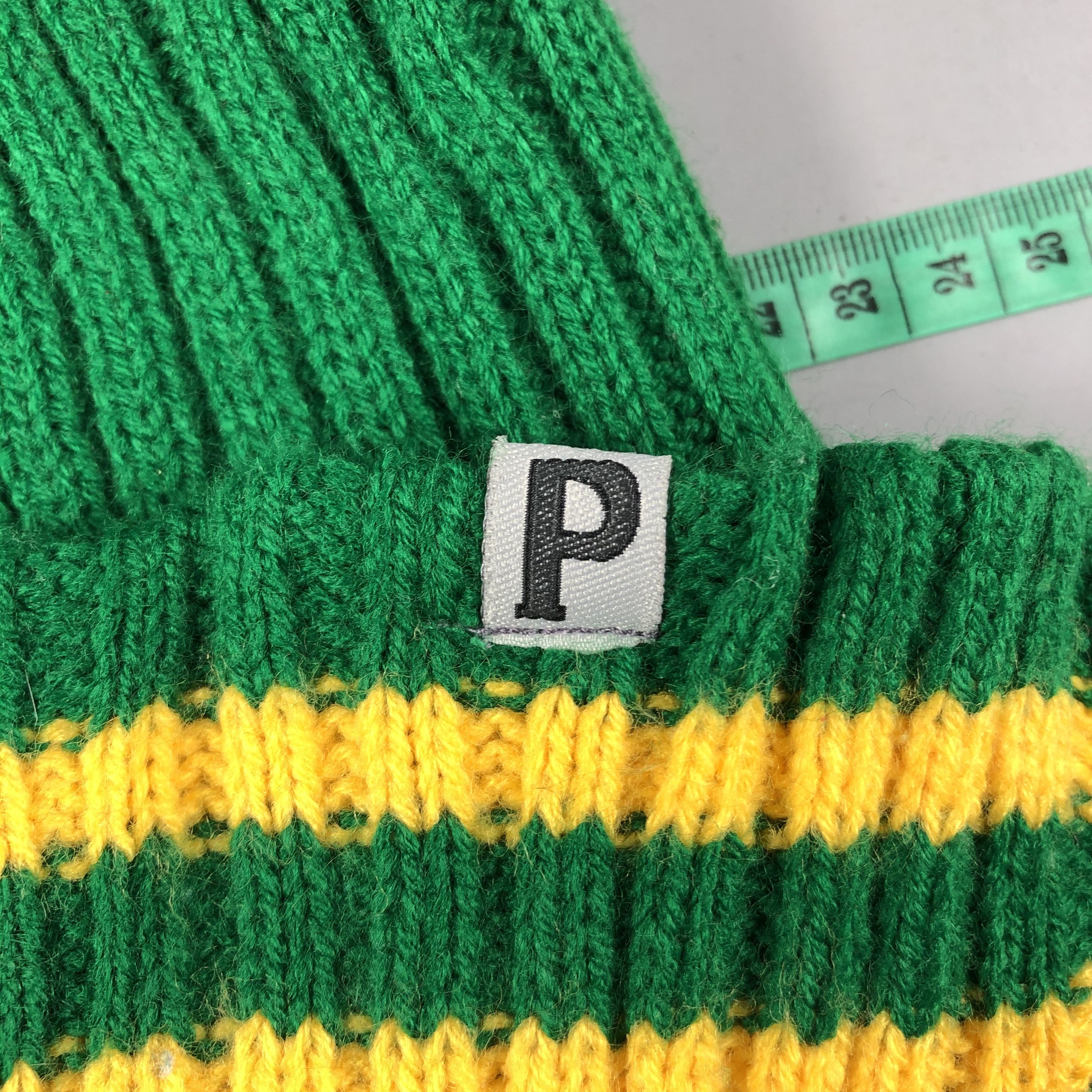 Japanese Brand Green Stripe Beanie Size ONE SIZE - 4 Thumbnail