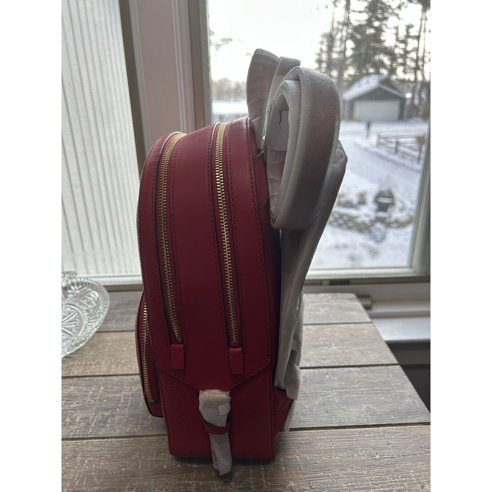 Michael Kors NWT Michael Kors Jaycee Backpack Leather Bright Red MSRP 498 Size ONE SIZE - 7 Thumbnail