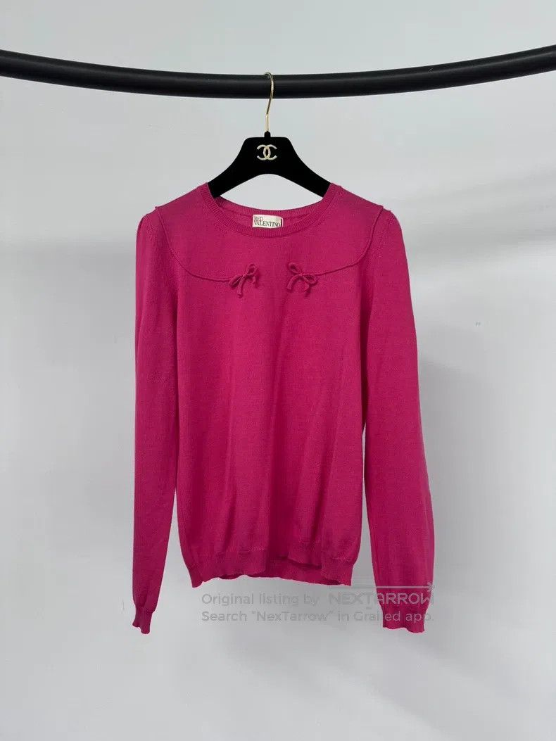 Valentino Valentino Rose red bow knitted top Size M / US 6-8 / IT 42-44 - 1 Thumbnail