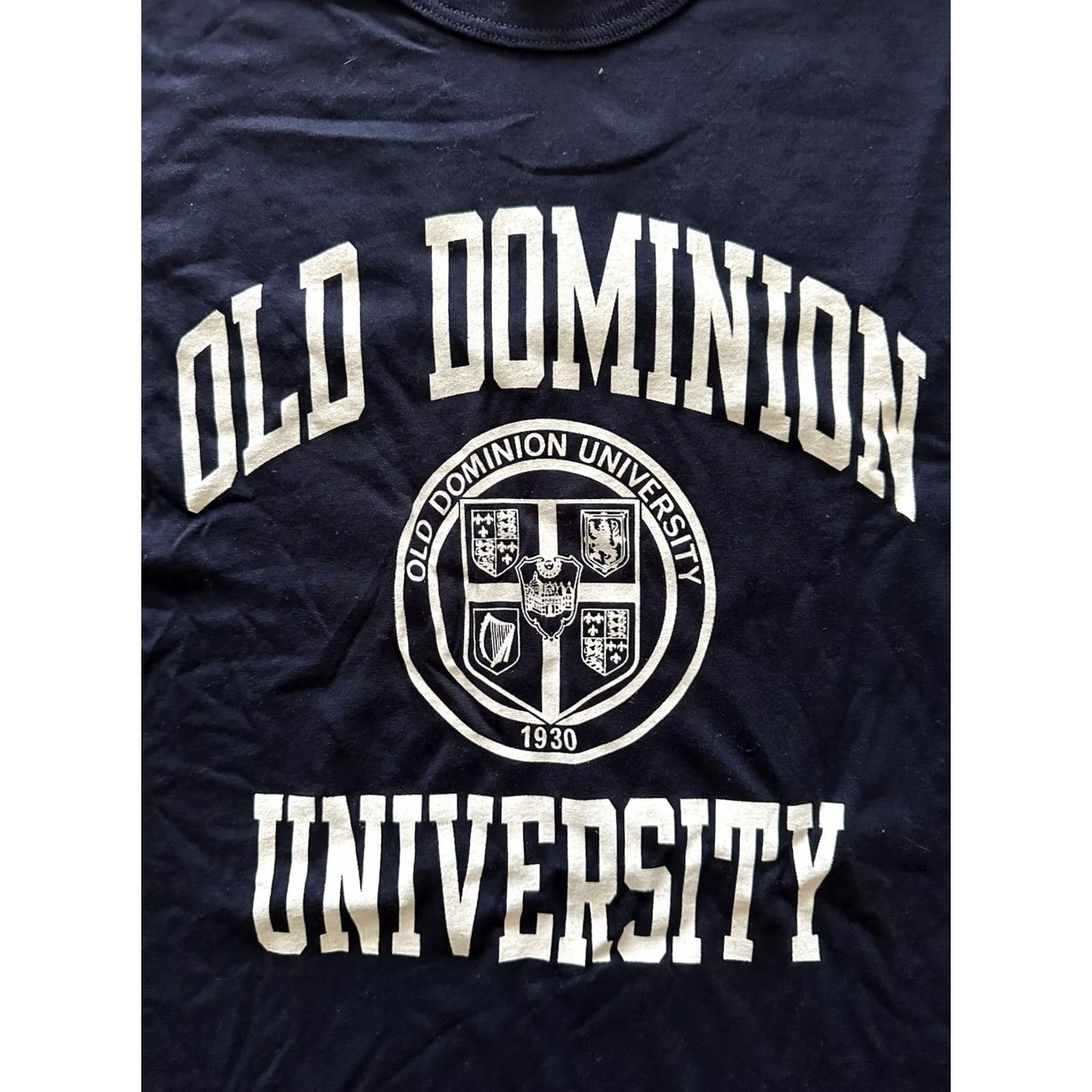 Champion VINTAGE Champion Old Dominion Mens XL Spell Out Short Sleeve T-Shirt Blue Size US XL / EU 56 / 4 - 2 Thumbnail