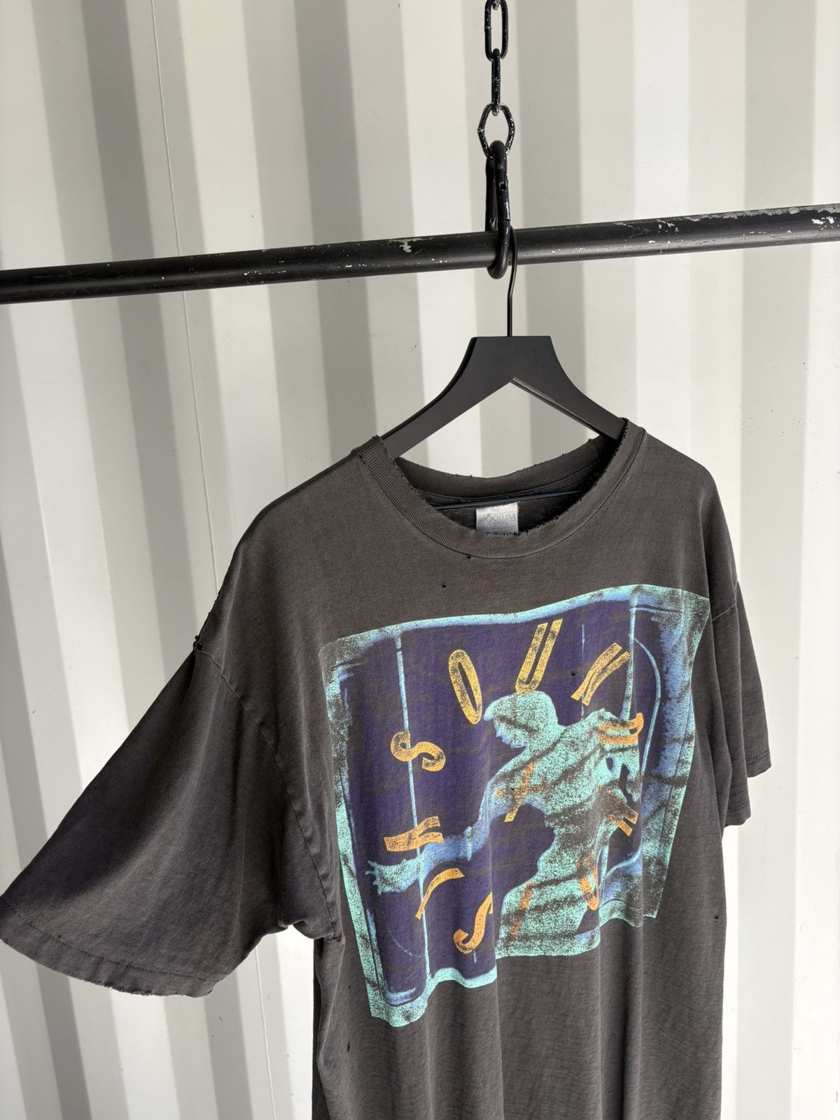 Band Tees Vintage Sound Vision Bowie Shirt Fade Distressed Grunge Band Size US XL / EU 56 / 4 - 4 Thumbnail