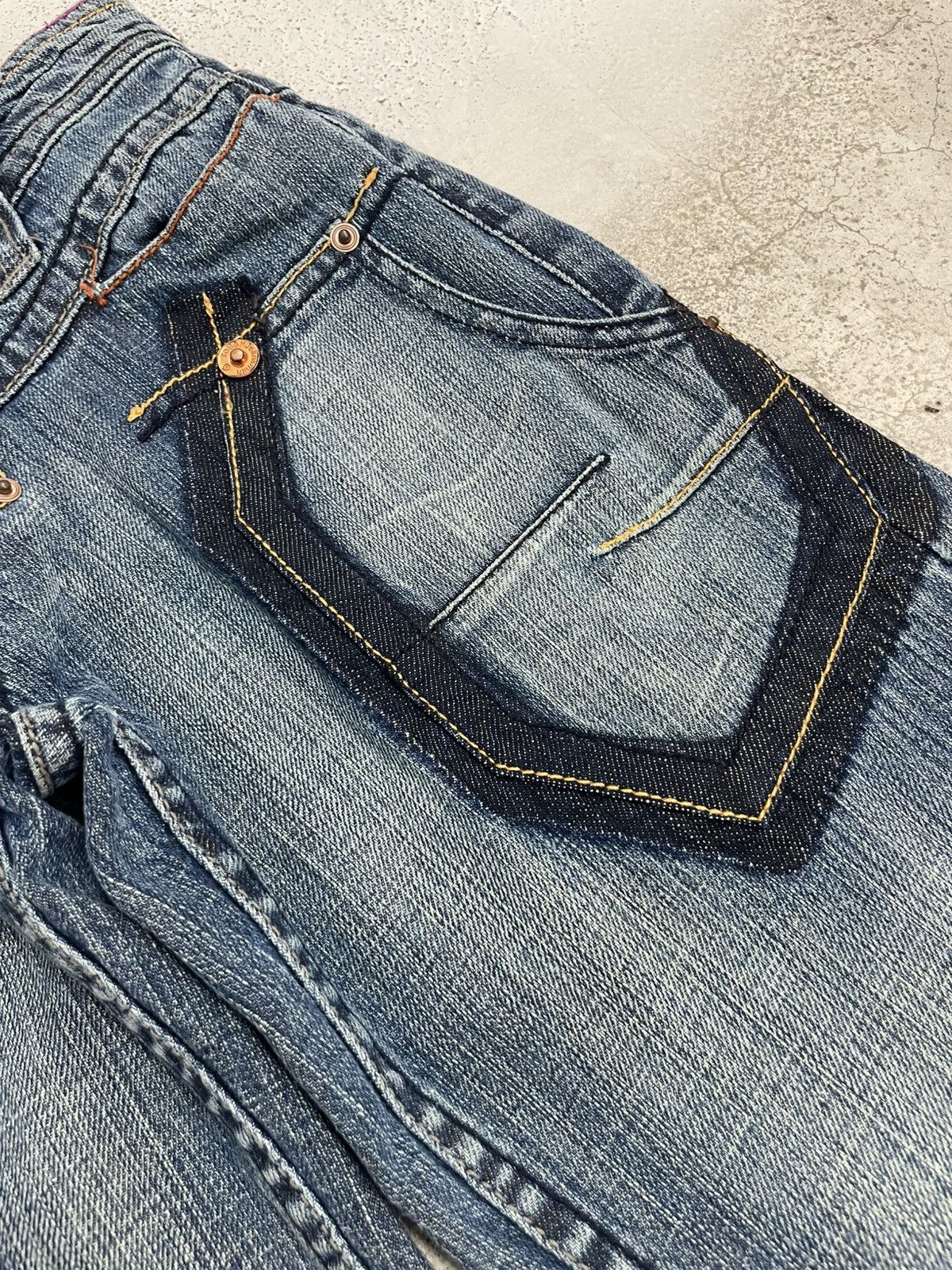 PPFM + Tough Jeansmith Light Mud Heavy Stiching Rare Design Size US 26 / EU 42 - 10 Thumbnail