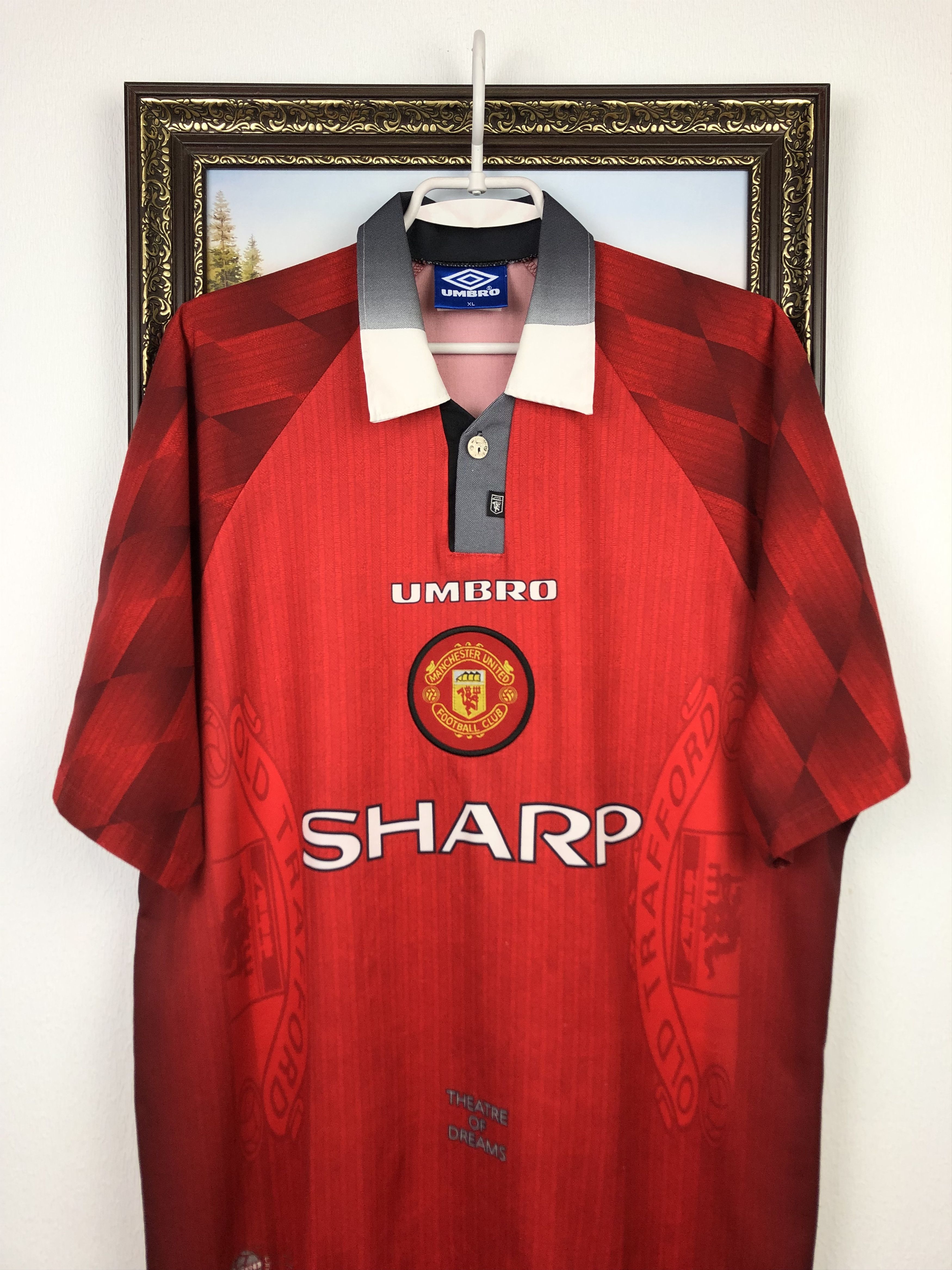 Vintage Manchester United football shirt 1996 Soccer Umbro Jersey Size US XL / EU 56 / 4 - 2 Thumbnail