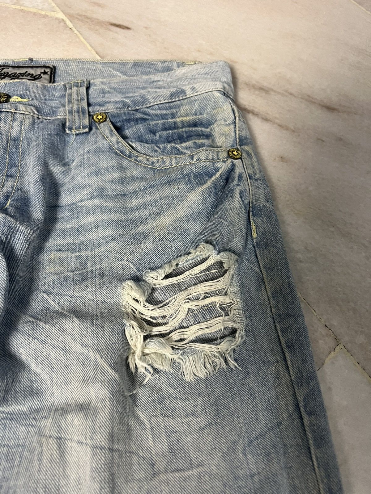 If Six Was Nine AMAZING DISTRESSED JEANS RARE Size US 33 - 4 Thumbnail