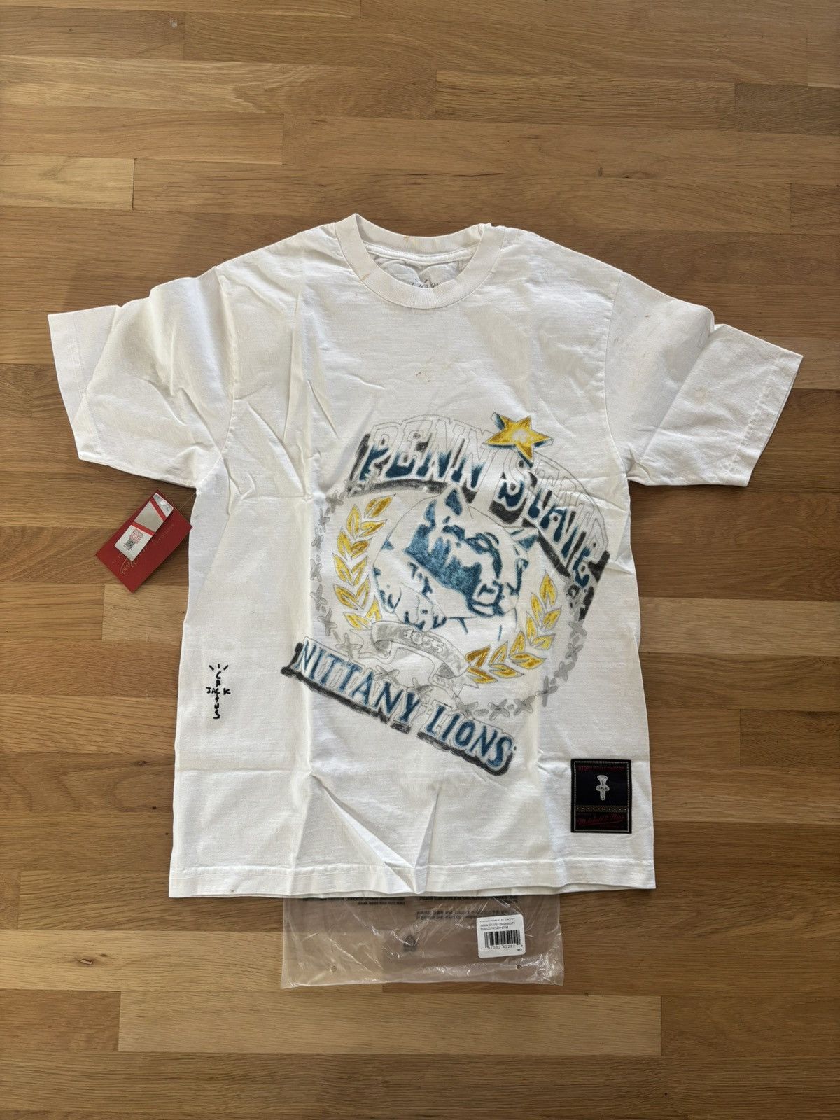 Mitchell & Ness × Travis Scott Travis Scott Michell & Ness Penn State Handdrawn Tee Size US M / EU 48-50 / 2 - 1 Thumbnail