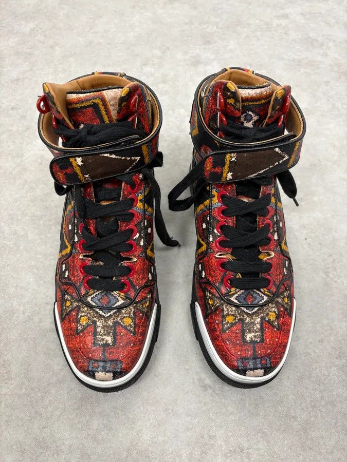 Givenchy AW2015 Givenchy Persan Red Mozaic High Leather Tyson Sneakers by Riccardo Tisci Size US 7 / EU 40 - 2 Thumbnail