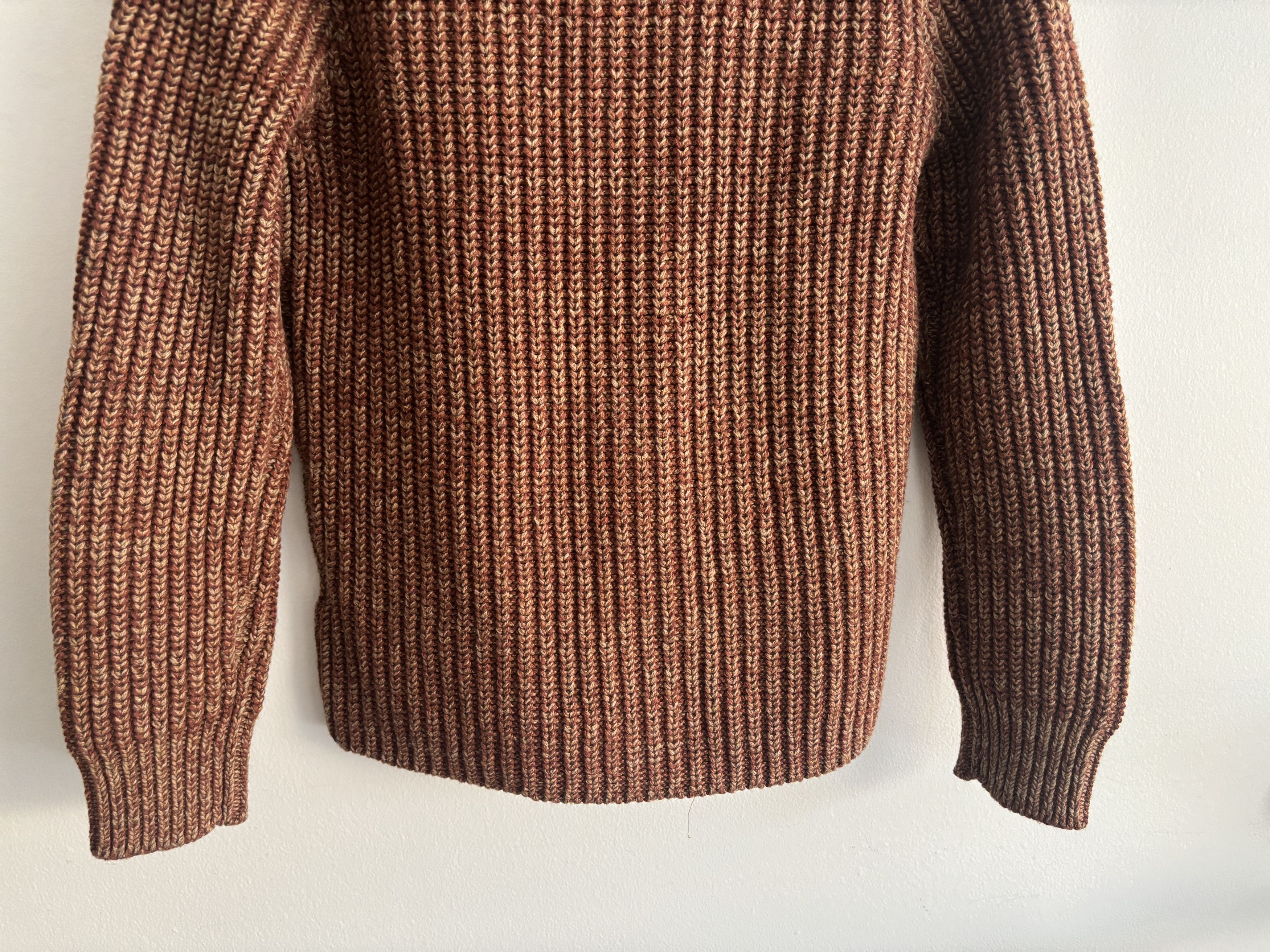 RRL Ralph Lauren BNWT Thick Rust Marl Wool Cotton Shawl Collar Cardigan MiUSA Size US S / EU 44-46 / 1 - 7 Thumbnail