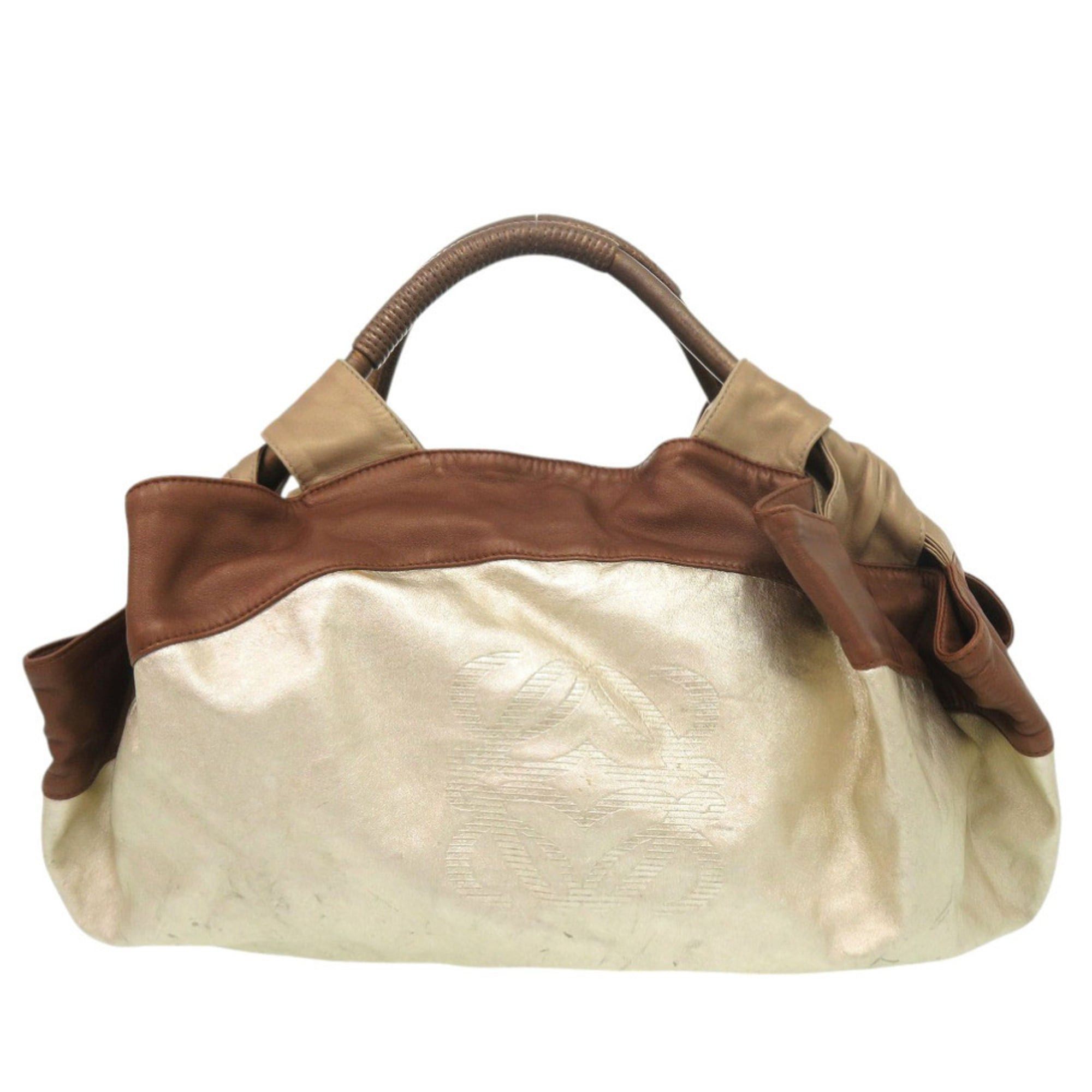 Loewe Loewe Nappa Aire Leather Gold Brown Handbag 0506 LOEWE Size ONE SIZE - 1 Thumbnail