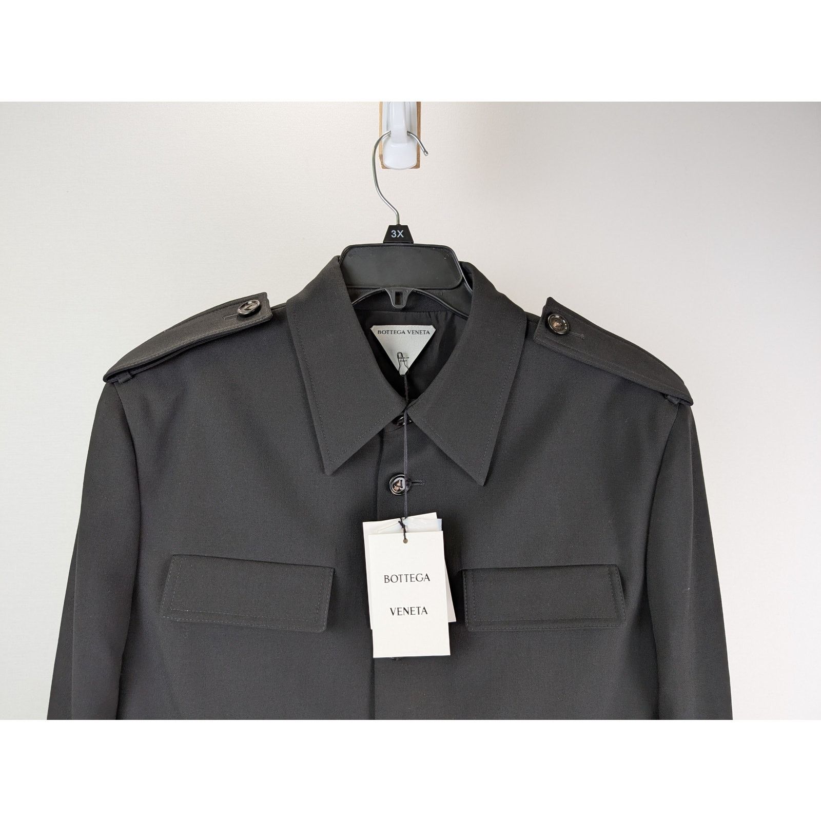 Bottega Veneta o1rshd1 Blazer Jacket Light Wool Twill Tailoring in Black Size US M / EU 48-50 / 2 - 2 Thumbnail