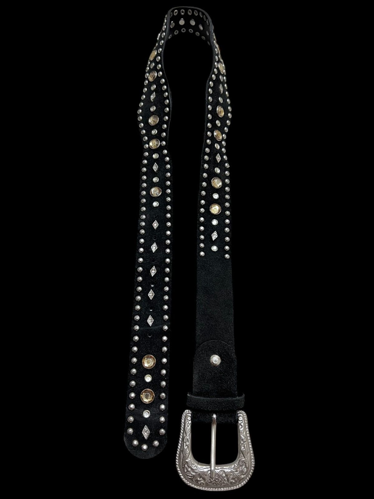 If Six Was Nine Vintage suede studed crystal belt Size ONE SIZE - 2 Thumbnail