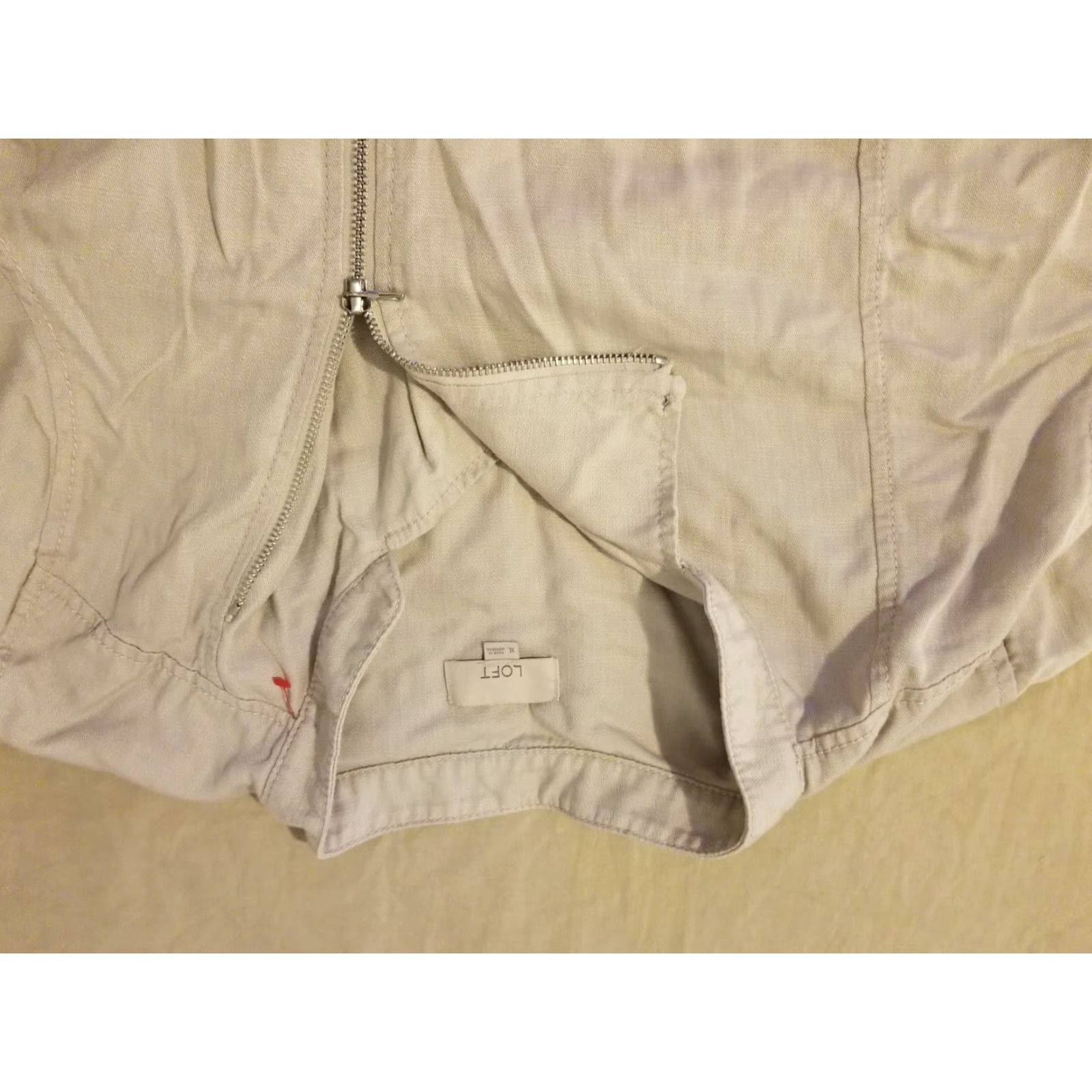 Ann Taylor VINTAGE? No. Final: Ann Taylor Jacket Womens XL Beige Lyocell Basic Coat? Size XL / US 12-14 / IT 48-50 - 2 Thumbnail